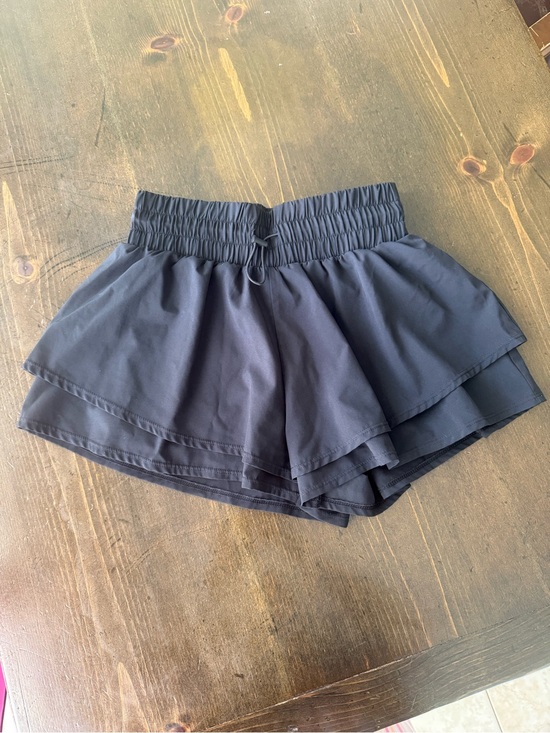 JoyLab Pants - JoyLab Black Layered Ruffle Athletic Shorts, XS, extra small